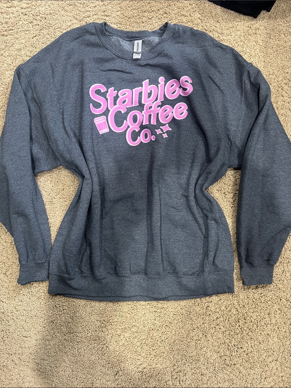 Starbies Coffee Co. Pink Logo Crewneck Sweatshirt